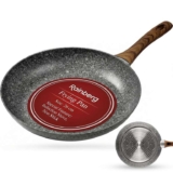 Rainberg 26cm Non Stick Frying Pan, Granite Frying Pan Nonstick Coating, Anti-Scratch, Durable Stove Compatible
