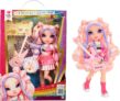 Rainbow High Junior High Rock Band – Bella, Pink – 23cm Fashion Doll with a Bass Guitar, Customise with Stickers, Posable, Cute Toys for Children Ages 4