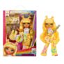 Rainbow High Junior High Rock Band – Sunny, Yellow – 23cm Fashion Doll with Guitar, Stickers, Posable