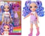 Rainbow High Littles – Amethyst Willow – Small, Posable Fashion Doll Purple 14 cm Tall Doll with Purse and Magical Pet Dog – Suitable for for Kids and Collectors