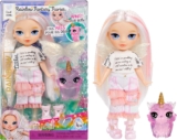 Rainbow High Littles Rainbow Fantasy Fairies & Pet – Opal, Rainbow – 14cm Posable Small Doll & Fantasy Owl Pet with Interchangeable Fairy Wings, Cute Present for Children 4