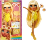 Rainbow High Swim & Style – Sunny (Yellow) – 28 cm Doll with Shimmery Wrap to Style 10 Ways – Removable Swimsuit, Sandals, Fun Play Accessories – Kids Toy – Great for Ages 4-12 Years