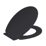 Ram Black Soft Close Toilet Seat with Adjustable Hinges LOO Toilet Seat Quick Release Easy Clean Bathroom Toilet Seat Black