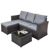 Rattanstar 4 Seater Garden Furniture Set, Outdoor High-Back Sofa Set – All-Weather Patio Furniture – Sold By Rattan Star/FBA