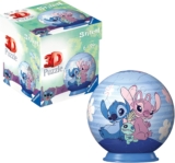 Ravensburger 3D Puzzle Ball – Stitch & Angel – Ages 10, 54 Pieces
