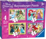 Ravensburger Disney Princess Kids Jigsaw Puzzles 4-in-a-Box Age 3 12 16 20 24 Piece Puzzle Pack, Educational Learning Activity, Birthday Gift