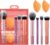 Real Techniques Everyday Essentials Makeup Sponge Kit, 4 Makeup Brushes and 2 Makeup Blender Sponges,Blush, Bronzer, Eyeshadow, and Powder, Synthetic Bristles, Cruelty-Free, 6 Piece Set