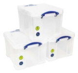 Really Useful Plastic Storage Box 3 x 35l Clear
