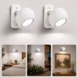 Rechargeable Cordless Wall Light AURI CX02 Touch Dimming Magnetic 360 Rotatable Battery Operated Wall Sconce, White, 1 Pack