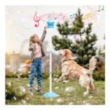 Rechargeable Standing Bubble Machine with Lights, Music, 47-Inch Adjustable Outdoor