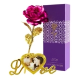 Red 24K Gold Dipped Rose, Long Stem Keepsake Gift Box