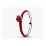 Red Chakra Heart Ring Sterling Silver