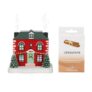 Red Christmas House Incense Burner with 15 Cinnamon Cones