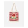 Red & Cream Striped Arancia Crochet Tote Bag