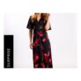 Red Floral Animal Mix Midi Dress
