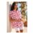 Red Floral Pleat Front Relaxed Overshirt