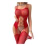 Red One-Size Fishnet Bodystocking Lingerie Babydoll Nightwear