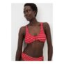 Red Stripe Knot Bikini Top