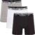 Reebok Ainslie Boxers for Men Pack of 3 Mens Sports Trunks, Breathable & Stretchable Underwear for Men Multipack Boxer Shorts, Black/White/Grey Marl