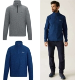 Regatta Mens Thompson Marl Half Zip Fleece Iceberg Grey / or Blue Free Delivery with Free Sign Up – w/Code