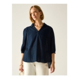 Regatta Nofino Cotton Rich Broderie Floral Blouse