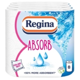 Regina Absorb Kitchen Towels 8 Rolls Per Pack, 2-ply Kitchen Towels, 75 Sheets Per Roll, Extra-large (£9-8.50 S&S)