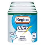 Regina Blitz Household Towels 16 Triple Layered Rolls, 140 Sheets Per Roll (£17.57 / £16.59 S&S)