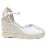 Reign Leather Wedge Espadrilles – White Floral – Free C&C