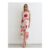 Reiss Ivory/Pink Lyra Floral-Print Belted Midi Dress