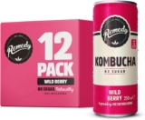 Remedy Kombucha Tea – Wild Berry 12x250ml Cans (discount at checkout)