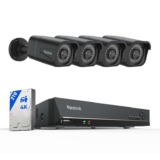Reolink 4K PoE CCTV Camera System, 8CH NVR with 2TB HDD RLK8-800B4, 4 Pack, Black (w/Voucher) (White £499.99 w/Voucher) – See OP