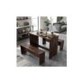 Retro Dining Table Set with 2 Stools