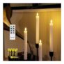 Rhytsing 4-Pack Flameless Twist Taper Candles with Timer, Remote