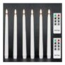 Rhytsing 6 White Flameless Taper Candles with Timer, 28 Cm
