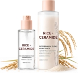 Rice Milky Toner 200 ML RiceCeramide Hydrating Barrier Serum 50ML – Rice Toner for Face & RiceSerum, Hydrating & Barrier Care, Niacinamide, Ceramide Glass Skin Care Set