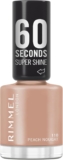 Rimmel 60 Seconds Super Shine Nail Polish, 110 Peach Nougat, Quick-Dry Nail Polish, Ultra-Shiny Finish, Easy to Apply, Vibrant Colour, Long-Wearing, Improved Formula, Vegan, 8ml