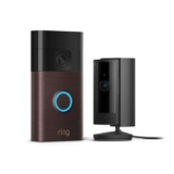 Ring Battery Video Doorbell (Venetian Bronze) Ring Indoor Camera (Black) – with Prime