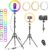 Ring Light with Tripod Stand & Phone Holder – 10 inch Selfie LED Ringlight Dimmable Desktop Lamp 40 Colors RGB Tall Circle Light for Camera Makeup Video YouTube Live Streaming Zoom Meeting