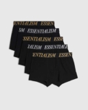 River Island Mens Trunks Black Metallic Waist 5 Pack Underwear – Size XS-S