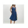 River Island Womens Midi Dress Blue Denim Button Front