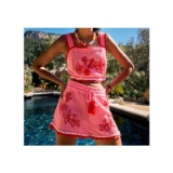 River Island Womens Pink Crochet Shell Trim Shorts