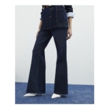 River Island Womens Wide Leg Jeans Blue Elasticated Waist Trousers