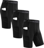 Roadbox 1,2 or 3 Pack Compression Shorts Mens, Sports Underwear Base Layer Shorts Tights Leggings Running Gym Cycling