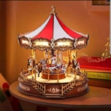 Robotime 3D Wooden Puzzle Carousel Music Box With LED Lights with code – Robotime Global Store