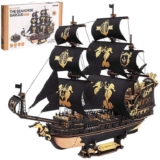 Robotime ROKR The Seahorse Barque Wooden 3D Puzzle Building Toys 47x18x39cm – Outlet