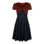 Rock Rebel Tie-Front Dress with Checked Pattern Mini Dress Black-Red