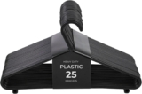 Roe Tenpo Coat Hangers, 25 Pack, Black Adult Plastic Clothes Hangers for Clothes Durable & Lightweight Non-Slip, Space-Saving Design for Shirts, Jackets, Trousers & More (25 Pack)