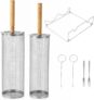 Rolling Grill Basket,Removable Wooden Handle, 7-Pack Grill BasketS with Handle – Non-Stick BBQ Grill Basket Set,Nesting Grilling Net, BBQ Accessories Tools for Vegetables