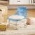 Rolling Pulley Stool with backrest,Rotating Stool Pulley Stools Chair,Swivel Chair, Small Roller Stools with Wheels,Comfortable Strong Elegant Suitable for Home,Office Or Garage (Clear blue)