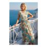 Roman Paisley Print Short Sleeve Midi Dress